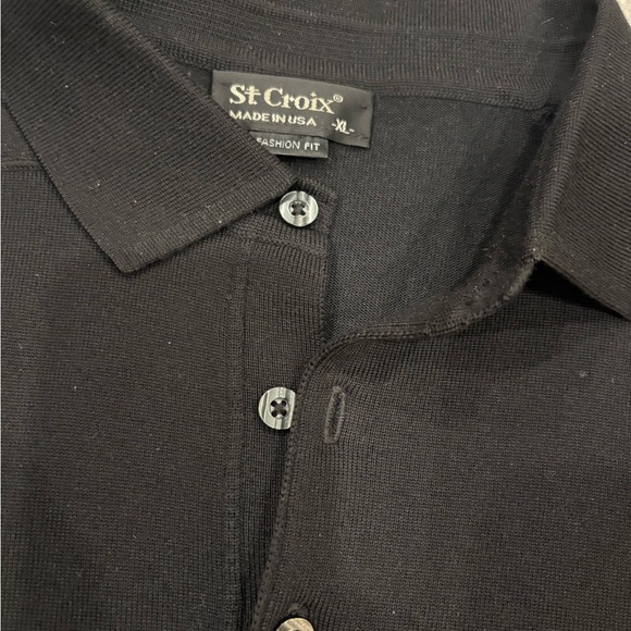[XL]VTG St. Croix Men's Black Wool Blend Polo Sweater - Picture 3 of 7